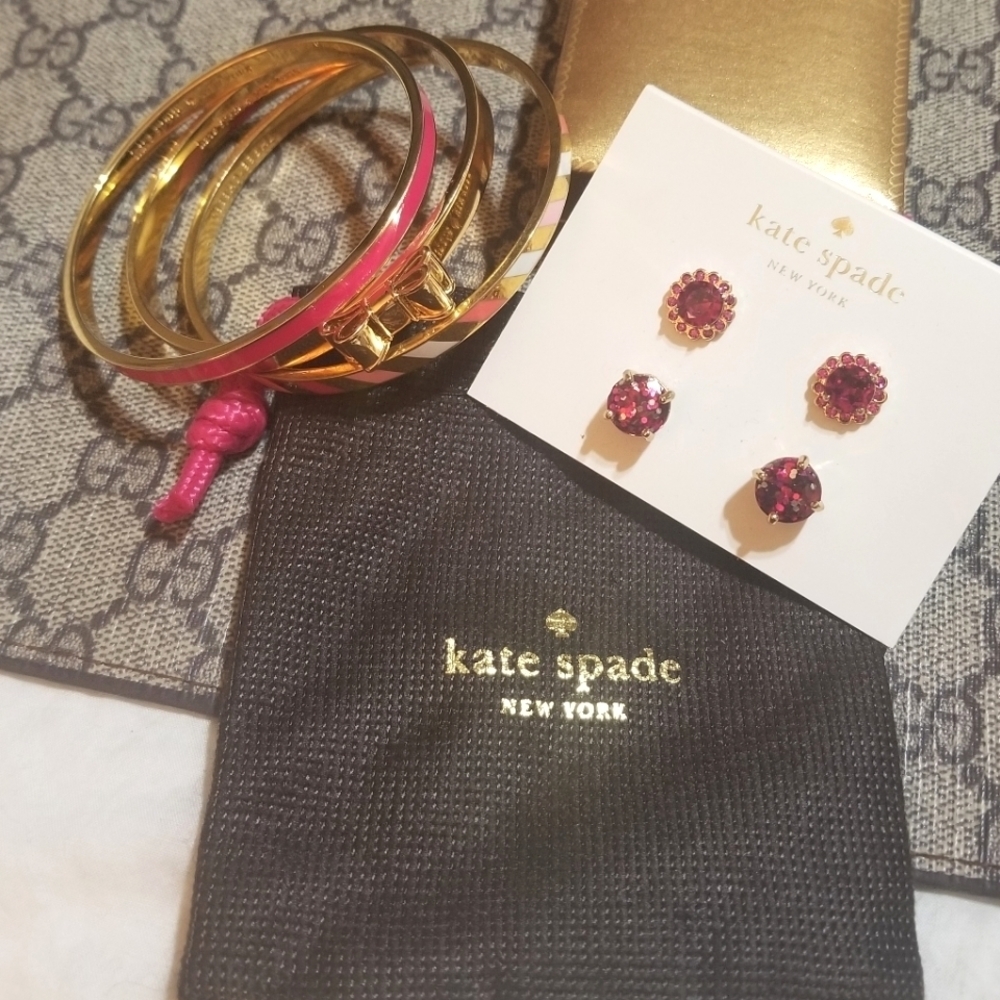 Lot Of NEW Kate Spade Jewelry Bangles and Earrings - Picture 8 of 8
